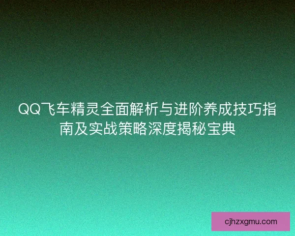 QQ飞车精灵全面解析与进阶养成技巧指南及实战策略深度揭秘宝典